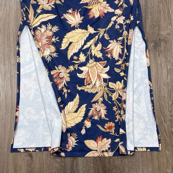 Sezane Pippa Dress Large Floral Maxi Organic Cotton Blue Never Ending Summer - Picture 9 of 15